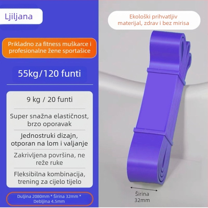 Višestruka TPE traka za zatezanje za zgibove, mogućnost vlastitog logotipa, pogodna za odrasle i djecu, za fitness i joga istezanje