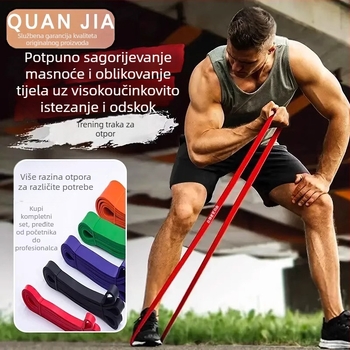 Elastični trak otpora za fitness – vježbe za gluteuse i noge, pomoć pri povlačenju gornjeg dijela tijela, joga traka (TPE, Qiwang A11978)