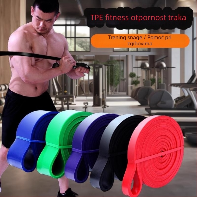 Elastični trak otpora za fitness – vježbe za gluteuse i noge, pomoć pri povlačenju gornjeg dijela tijela, joga traka (TPE, Qiwang A11978)