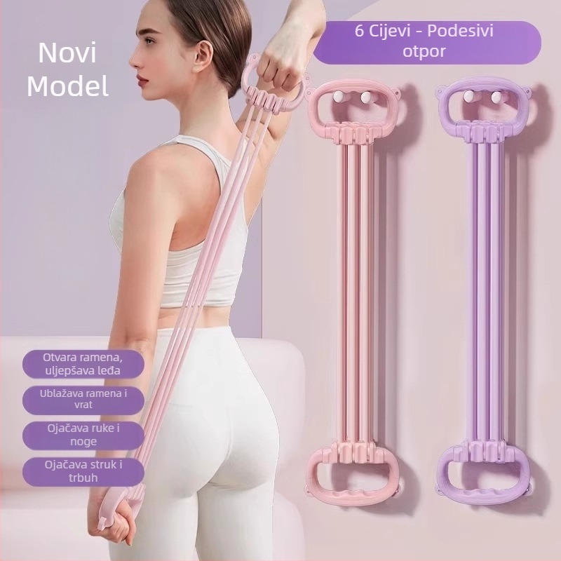 Regulirana traka otpora za trening leđa i otvaranje ramena, kućna vježba i joga; ABS materijal; uređaj za jačanje hvata rukom