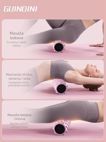 Penasti valjak za jogu s materijalom od svile cvijeta – opuštanje mišića i masaža nogu