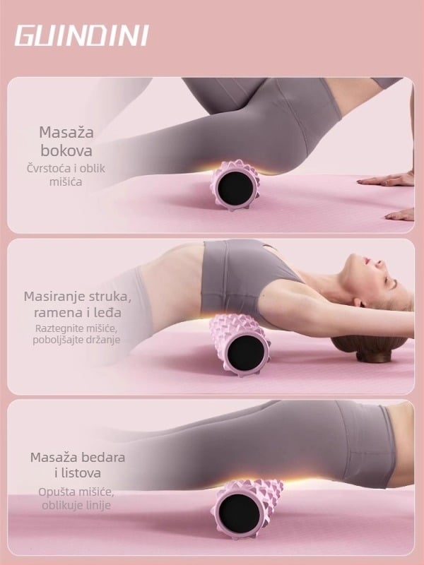 Penasti valjak za jogu s materijalom od svile cvijeta – opuštanje mišića i masaža nogu
