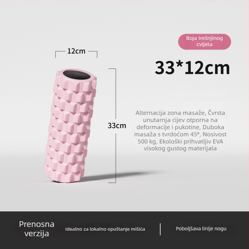 Penasti valjak za jogu s materijalom od svile cvijeta – opuštanje mišića i masaža nogu
