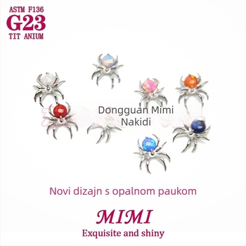 Piercing nakit od titanijevog legura, s postavom cirkonija, unisex dizajn, Princess serija