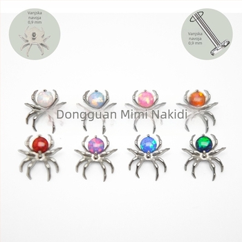 Piercing nakit od titanijevog legura, s postavom cirkonija, unisex dizajn, Princess serija