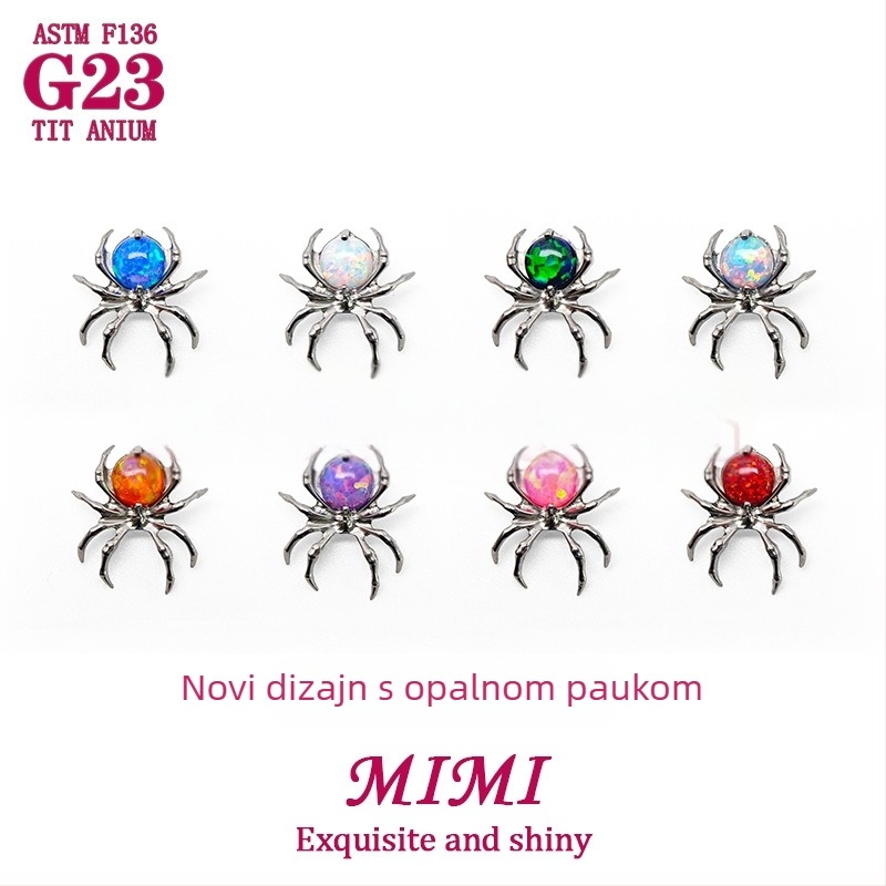 Piercing nakit od titanijevog legura, s postavom cirkonija, unisex dizajn, Princess serija