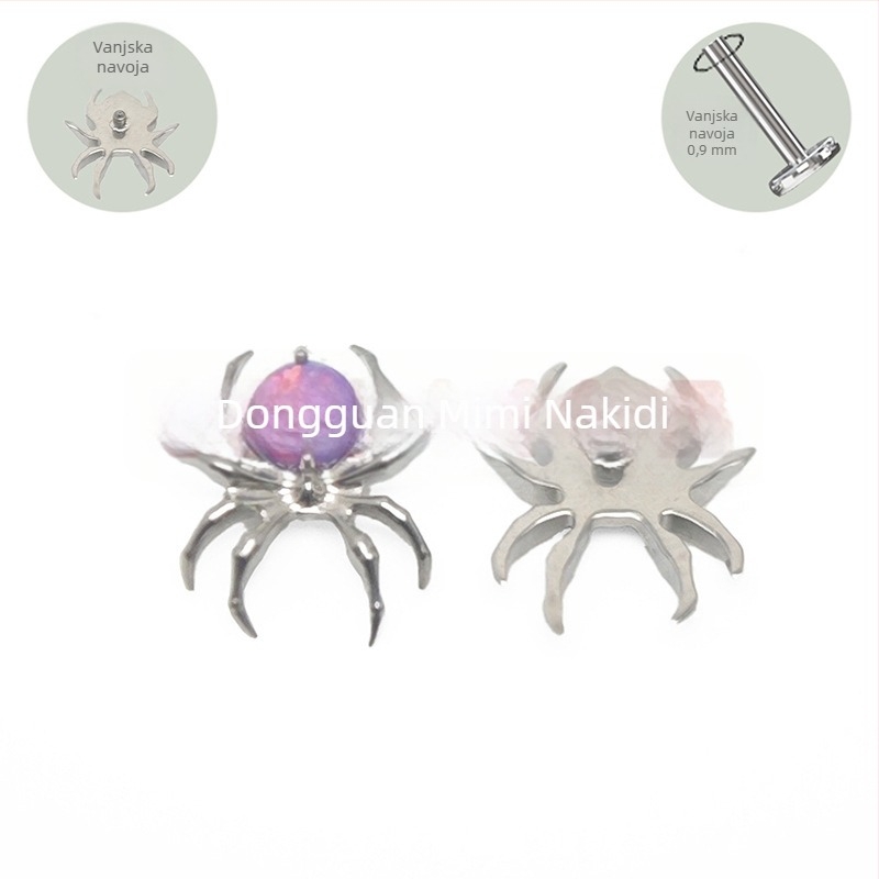 Piercing nakit od titanijevog legura, s postavom cirkonija, unisex dizajn, Princess serija