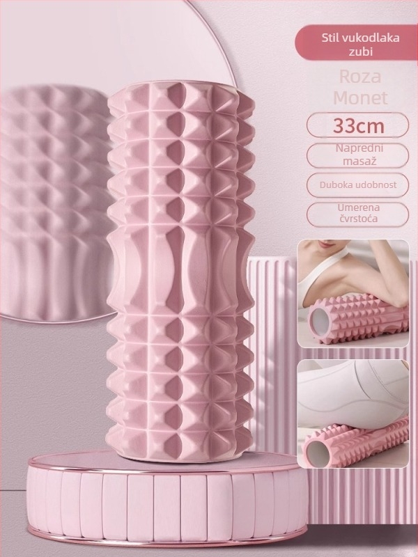 Joga valjak od pjene sa šiljcima za dubinsku masažu mišića, čvrsto jezgro, materijal PP