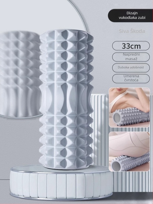 Joga valjak od pjene sa šiljcima za dubinsku masažu mišića, čvrsto jezgro, materijal PP