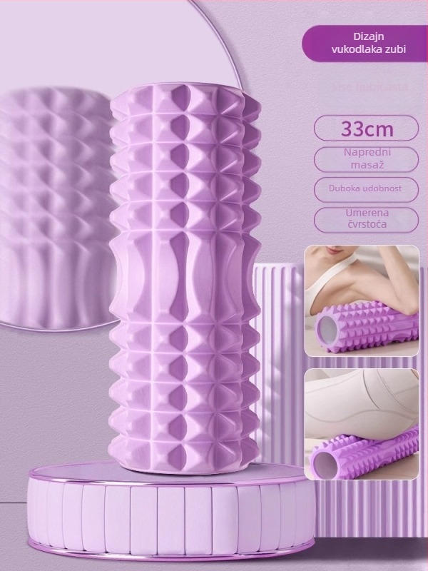 Joga valjak od pjene sa šiljcima za dubinsku masažu mišića, čvrsto jezgro, materijal PP