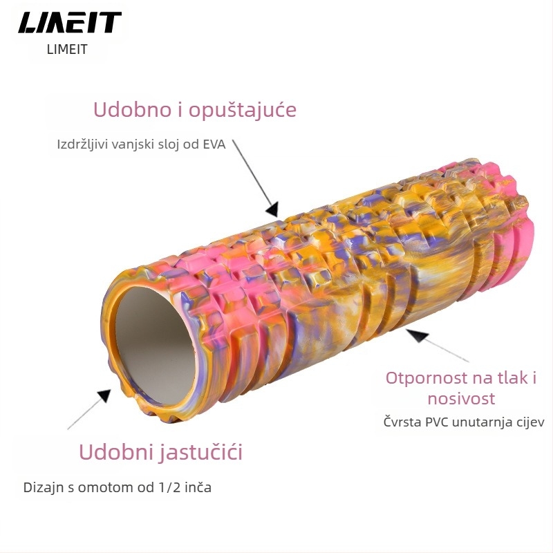 Joga valjak od pjene EVA s kamuflažnim mrežnim dizajnom, masažni valjak (Materijal: EVA; Značka: LMEIT; Logo: Otisnuto)