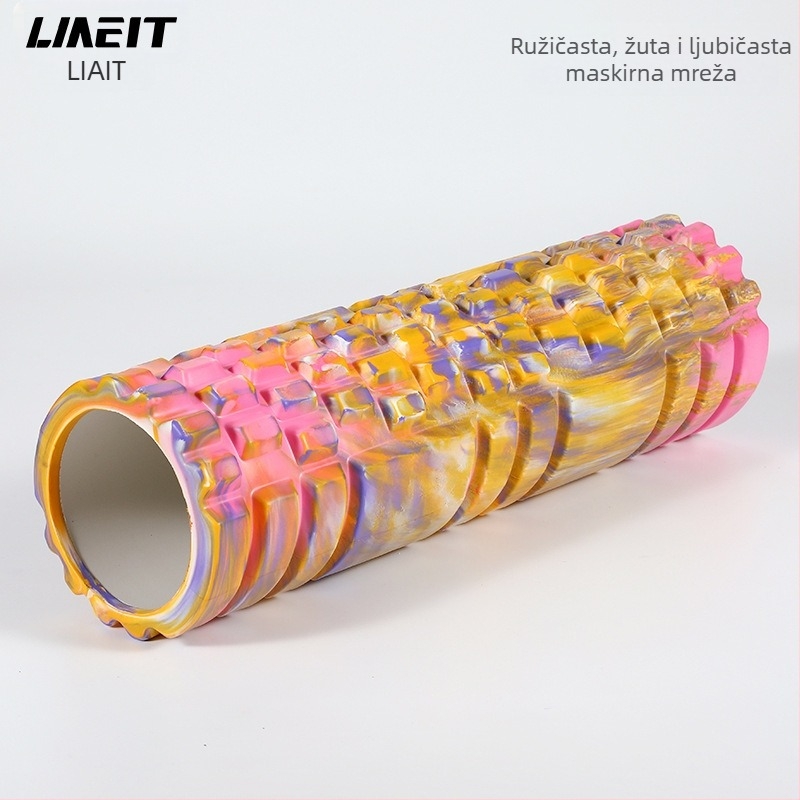 Joga valjak od pjene EVA s kamuflažnim mrežnim dizajnom, masažni valjak (Materijal: EVA; Značka: LMEIT; Logo: Otisnuto)