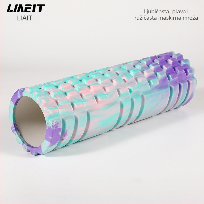 Joga valjak od pjene EVA s kamuflažnim mrežnim dizajnom, masažni valjak (Materijal: EVA; Značka: LMEIT; Logo: Otisnuto)