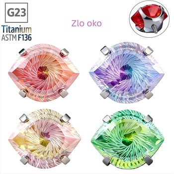 Piercing komad od titanijskog legura – oko diabla, oko satane i oko vrtloga s cirkon 5A (F136); dijamantno obrađeno, unisex, nišni dizajn