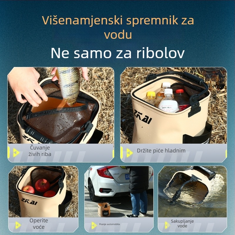 Antel EVA Sklopiva vodootporna kanta za živu ribu – prenosna vanjska kutija za ribolov