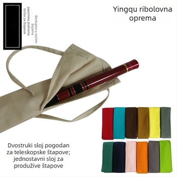 Torba za štapove za ribolov u japanskom stilu, proširena, pamukasta tkanina, spremišni prostor i zaštitni pokrov za štap