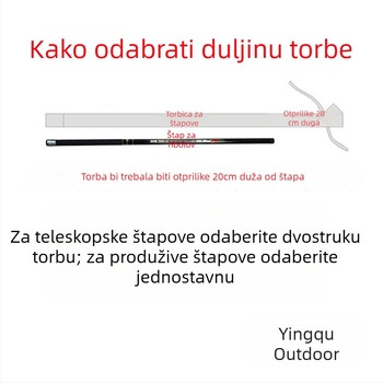 Torba za štapove za ribolov u japanskom stilu, proširena, pamukasta tkanina, spremišni prostor i zaštitni pokrov za štap