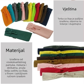 Torba za štapove za ribolov u japanskom stilu, proširena, pamukasta tkanina, spremišni prostor i zaštitni pokrov za štap