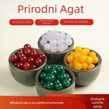 Slobodne agat perle za DIY nakit - ručna izrada, okrugle, jednostavan uzorak