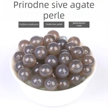 Slobodne agat perle za DIY nakit - ručna izrada, okrugle, jednostavan uzorak
