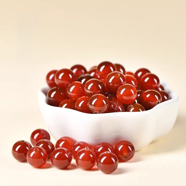 Slobodne agat perle za DIY nakit - ručna izrada, okrugle, jednostavan uzorak