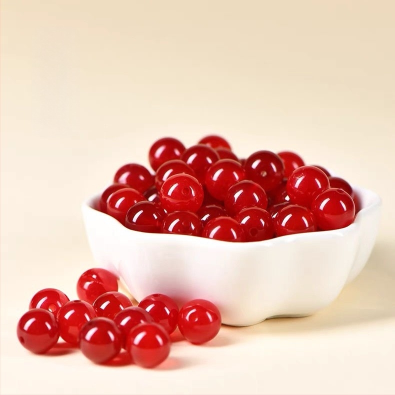 Slobodne agat perle za DIY nakit - ručna izrada, okrugle, jednostavan uzorak