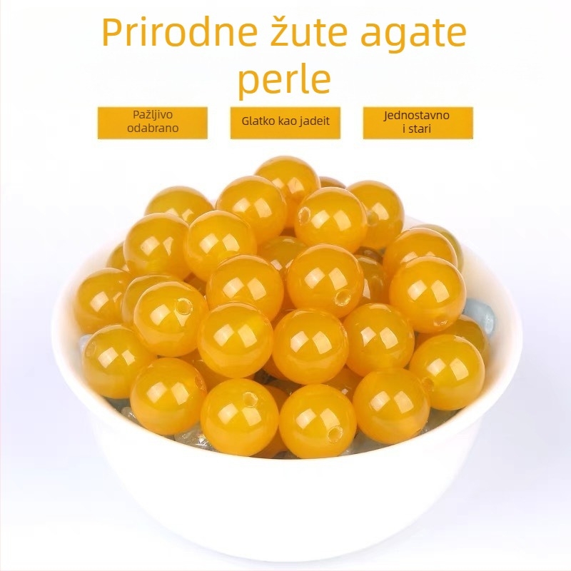 Slobodne agat perle za DIY nakit - ručna izrada, okrugle, jednostavan uzorak