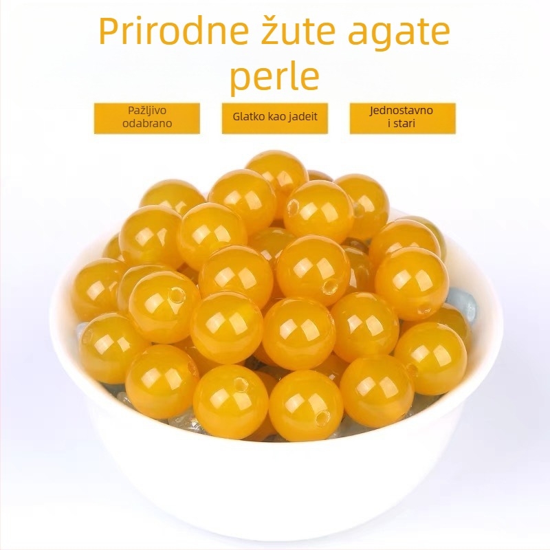 Slobodne agat perle za DIY nakit - ručna izrada, okrugle, jednostavan uzorak