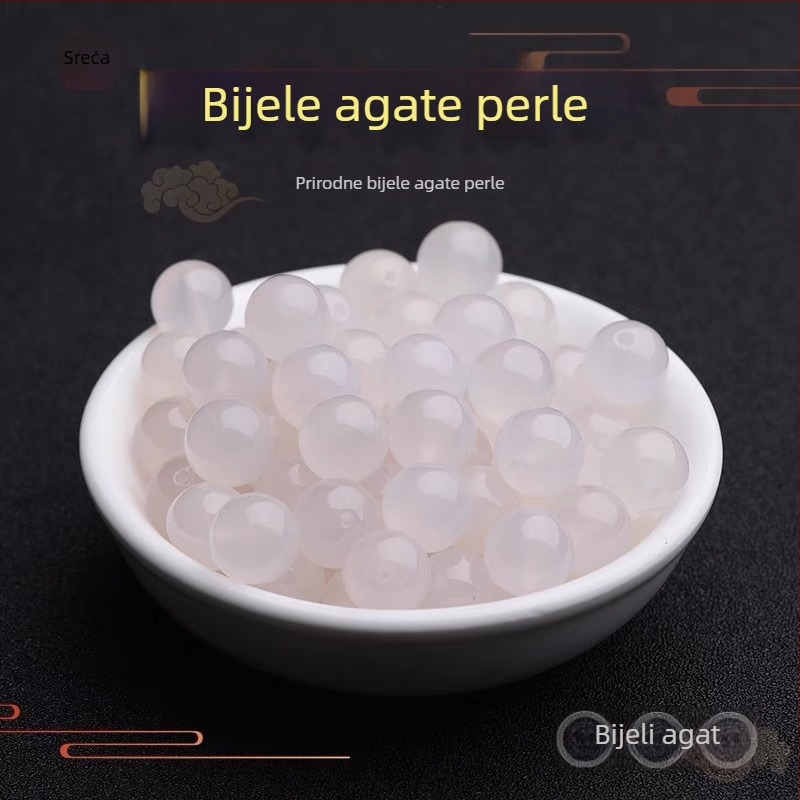 Slobodne agat perle za DIY nakit - ručna izrada, okrugle, jednostavan uzorak