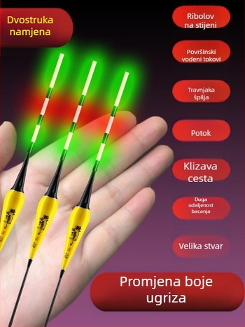 Elektronska plutаč za plitke vode, svjetleća u mraku, ultra kratka, karbonsko vlakno.