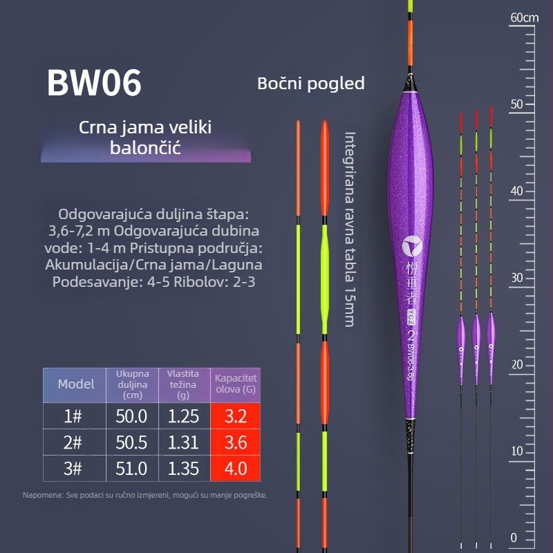 Plut za vertikalni drift — Pleasant • nano‑kompozitni materijal • lancet oblik, willow-leaf forma • integrirani plosnati rep