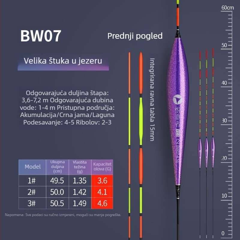 Plut za vertikalni drift — Pleasant • nano‑kompozitni materijal • lancet oblik, willow-leaf forma • integrirani plosnati rep