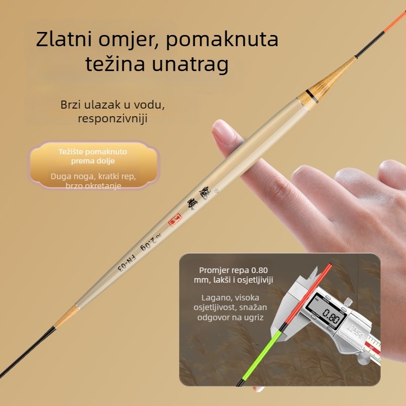 Charming Eyes OLED svjetleća pluta za tilapije, visoka osjetljivost na zagriz, mijenja boju, dnevno/noćna upotreba, kratka šipka, duga tjeles, ribolov na dnu u crnim jamama