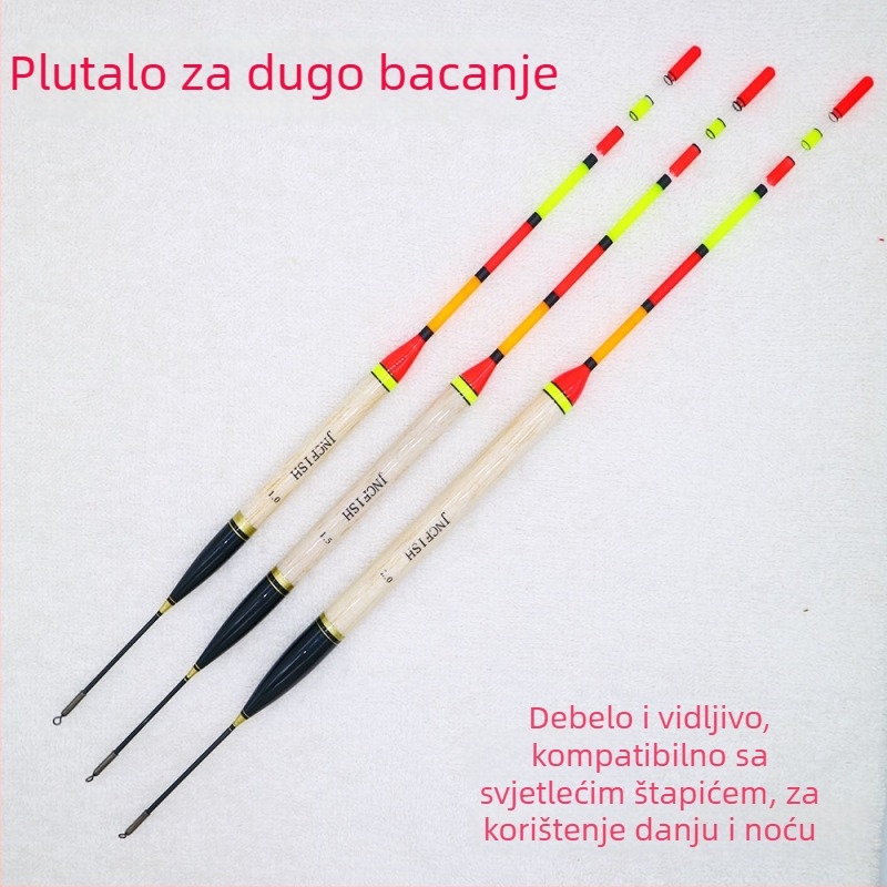 Pluta za ribolov na stijeni s ugrađenim svjetlećim elementom, dugi zabačaji, debela i uočljiva