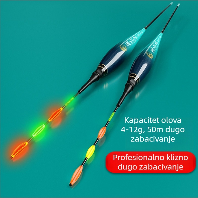 Profesionalni klizeći plovak za duga bacanja, fluorescencijski indikator ugriza s promjenom boje, debeli vidljivi plovak za obalni ribolov