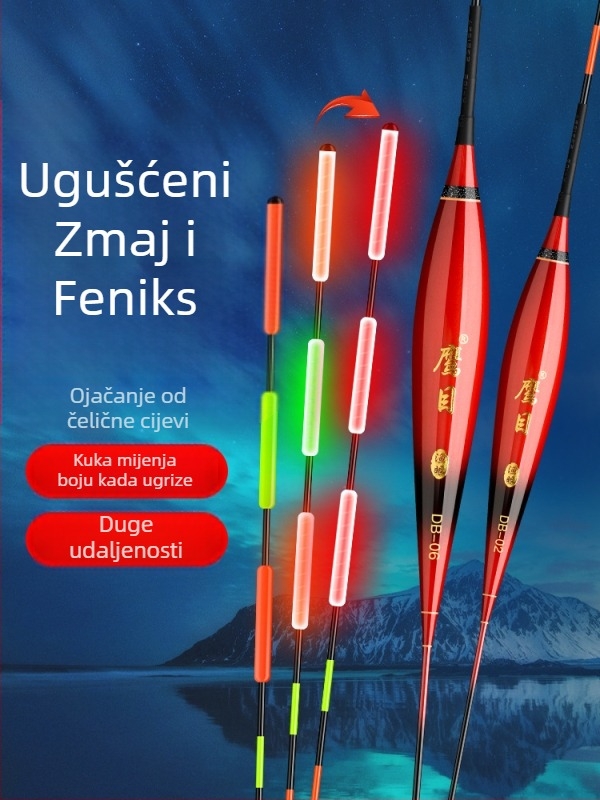 Plovak za vertikalni drift – Eagle Eye, kompozitni materijal, svjetleći plovak za noćni ribolov, dnevno-noćna uporaba