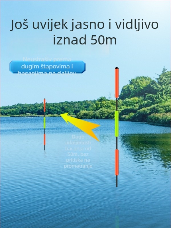 Plovak za vertikalni drift – Eagle Eye, kompozitni materijal, svjetleći plovak za noćni ribolov, dnevno-noćna uporaba