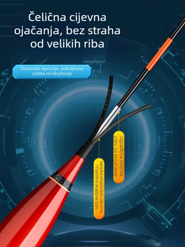 Plovak za vertikalni drift – Eagle Eye, kompozitni materijal, svjetleći plovak za noćni ribolov, dnevno-noćna uporaba