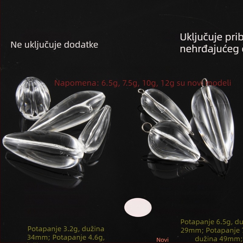SEELUCKER potopni bacač – ribolovni dodatak, 3.2 g, ABS materijal, proziran dizajn