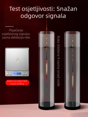 Elektronička pluta od trstike s kućištem, kratkim nogama i dugim tijelom, senzor promjene boje, svijetli rep, otporno na eksploziju, za dnevni i noćni ribolov