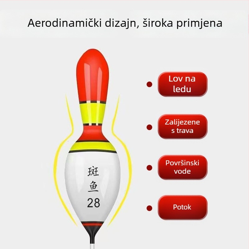 Plovak za vertikalni drift, kratka rep, nano materijal, Speckled fish