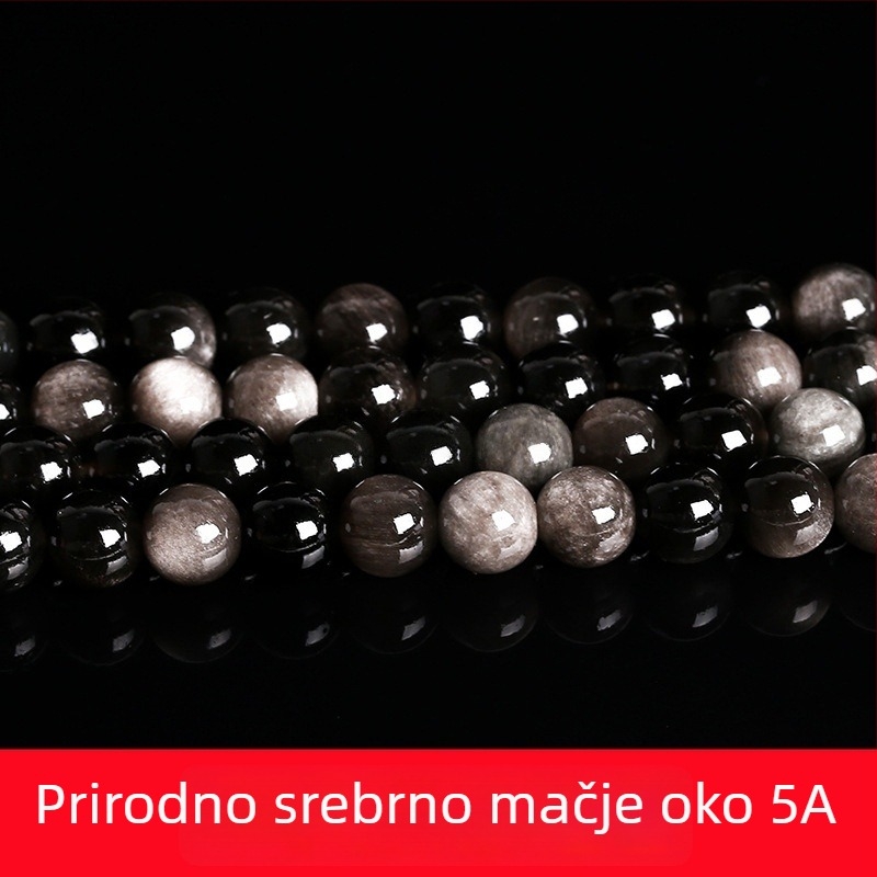 Obsidijanske labave perle, polirane, okrugle, marka Yuelong tianxi