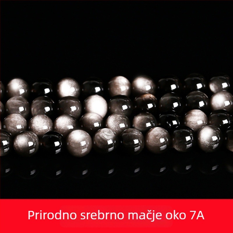 Obsidijanske labave perle, polirane, okrugle, marka Yuelong tianxi