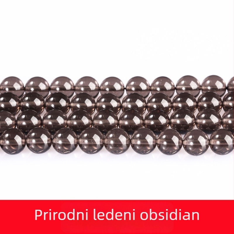 Obsidijanske labave perle, polirane, okrugle, marka Yuelong tianxi