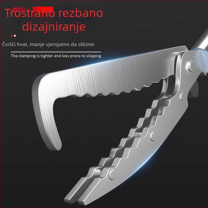 Teleskopske kliješta s kukom za zmiju, aluminijska legura, Silver Rhinoceros