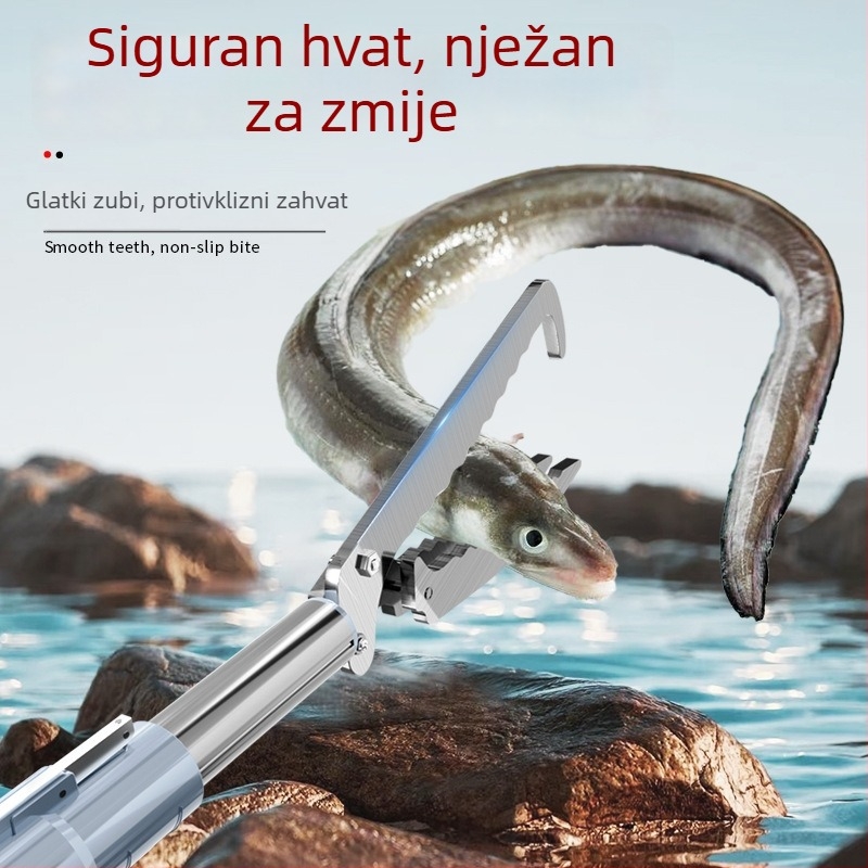 Teleskopske kliješta s kukom za zmiju, aluminijska legura, Silver Rhinoceros