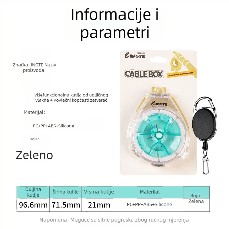 Lingte ABS Kutija za skladištenje ribolovne linije s brzim rezom i funkcijom anti-reverse, višestruka kutija za liniju