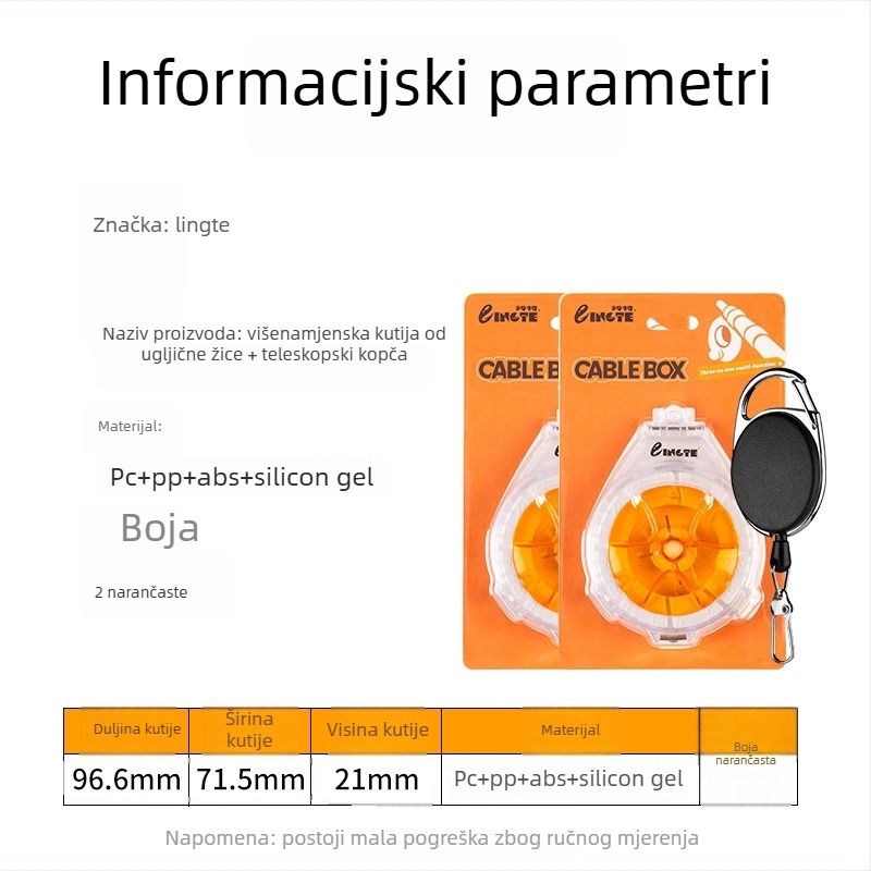 Lingte ABS Kutija za skladištenje ribolovne linije s brzim rezom i funkcijom anti-reverse, višestruka kutija za liniju