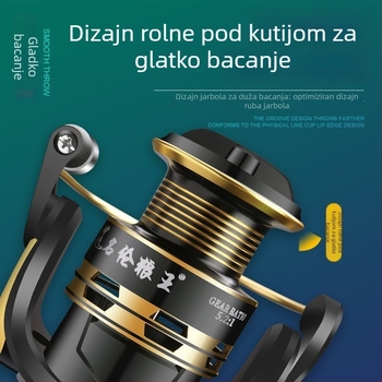 Ribolovni kolut - potpuno metalno kućište, morski ribolov, dugi domet bacanja, kolut za varalice