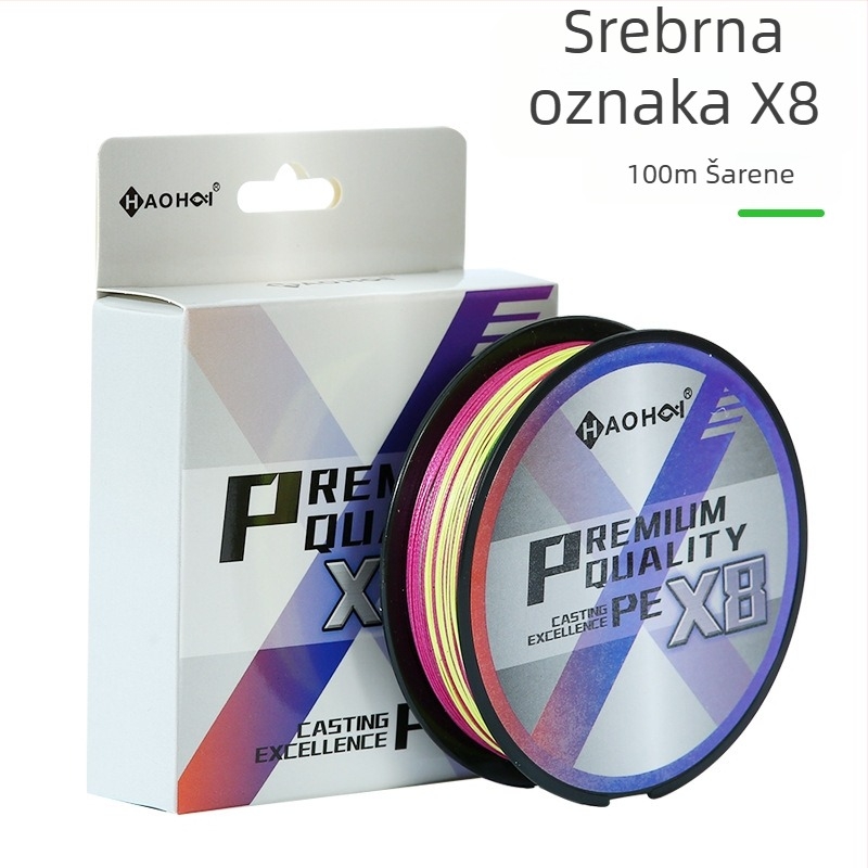 Haohai PE 8-pletena glavna ribolovna linija, visoke čvrstoće, otporna na izblijedjenje, za mamce, pakiranje 10 kom